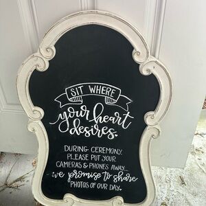 Wedding Decorative Black and White Chalkboard Sign